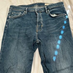 AllSaints Dean Cropped Slim Jeans 32x30 - Medium Indigo